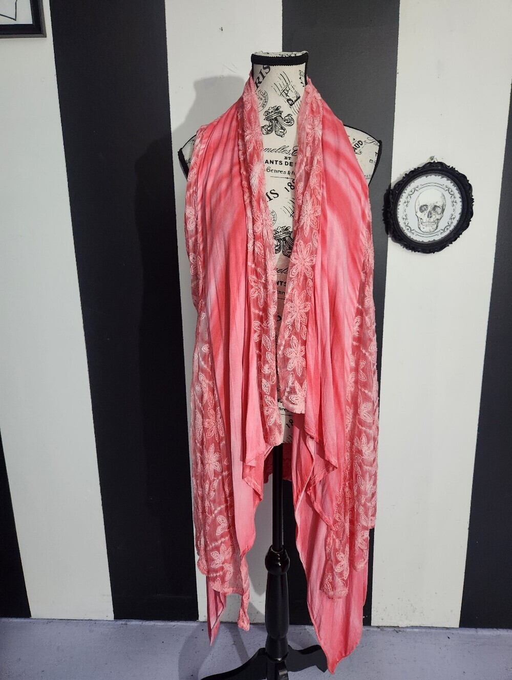 Vintage Pink Draped Women's Wrap Jacket